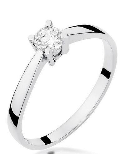 Pierścionek Bonore z białego złota próby 585 z diamentem 0,2 ct