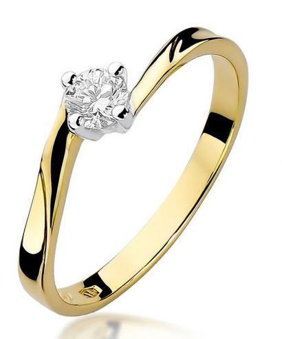 Pierścionek Bonore ze złota próby 585 z diamentem 0,2 ct