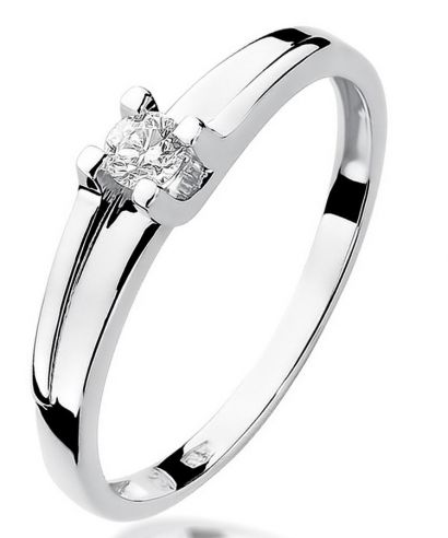 Pierścionek Bonore z białego złota próby 585 z diamentem 0,12 ct