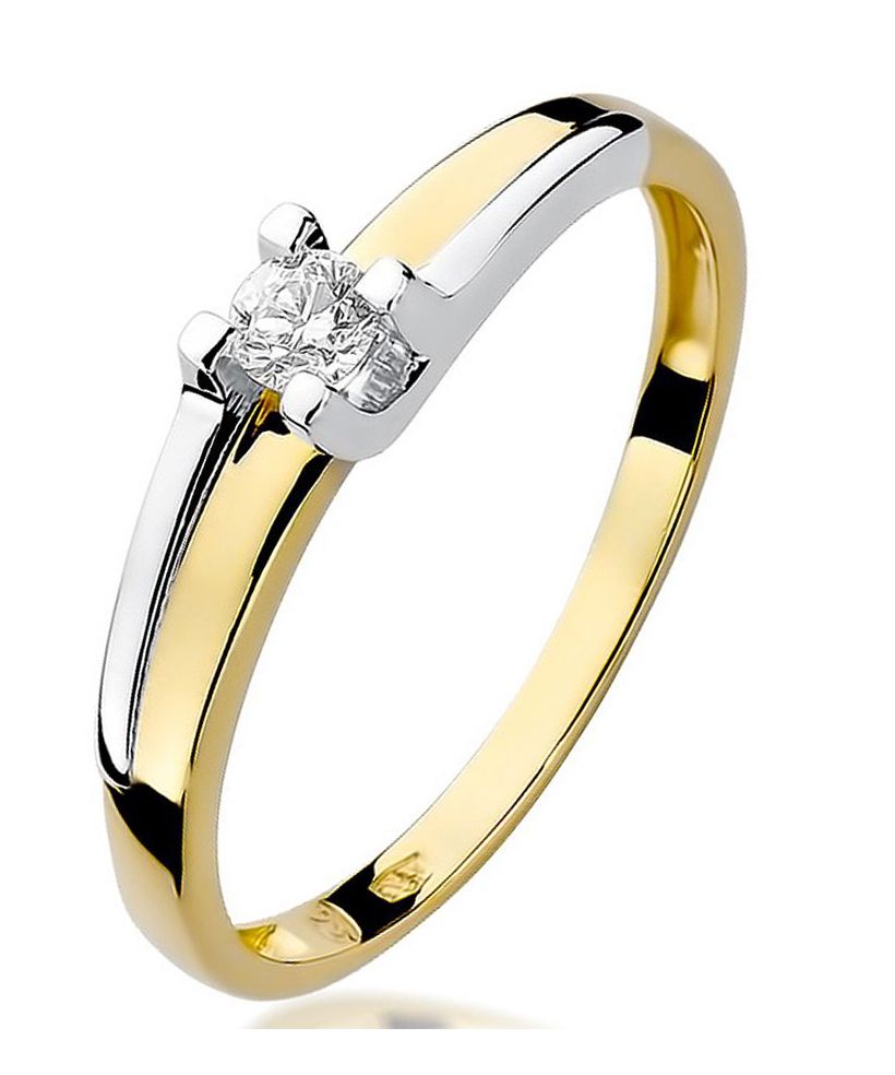 Pierścionek Bonore ze złota próby 585 z diamentem 0,12 ct