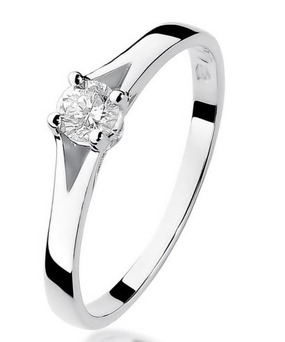 Pierścionek Bonore z białego złota próby 585 z diamentem 0,2 ct