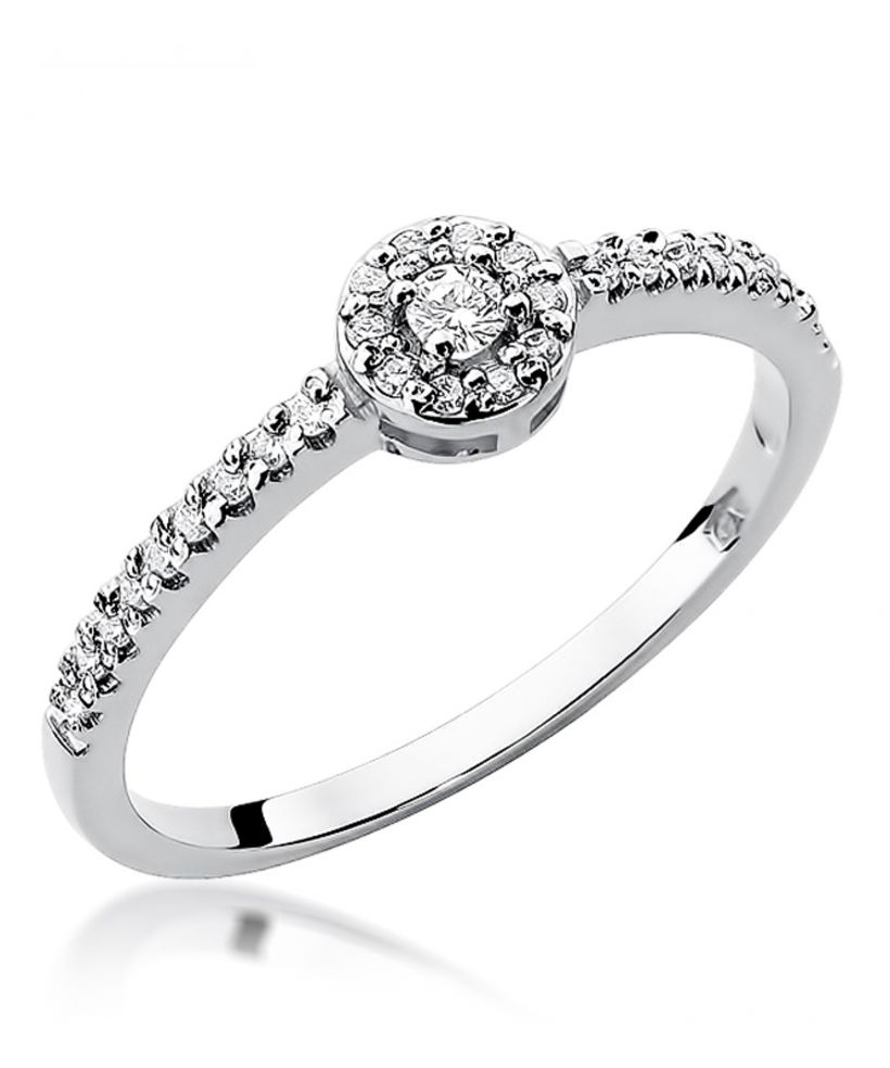 Pierścionek Bonore ze Złota próby 585 z diamentem 0,19 ct