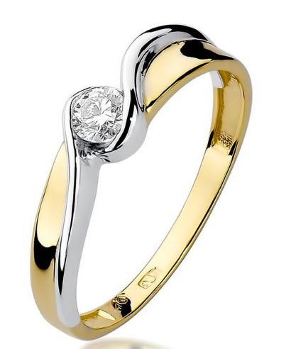 Pierścionek Bonore ze złota próby 585 z diamentem 0,15 ct