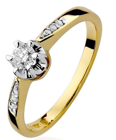 Pierścionek Bonore ze złota próby 585 z diamentem 0,2 ct