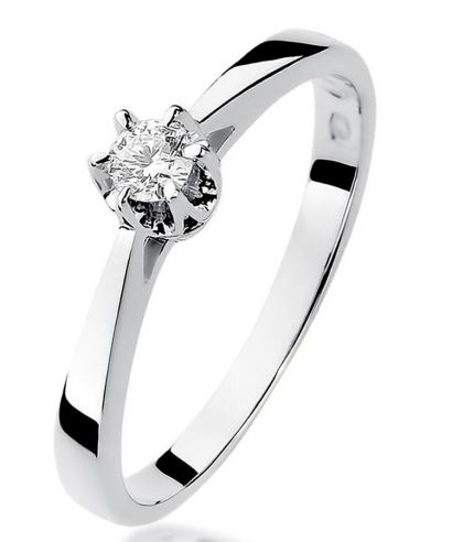 Pierścionek Bonore z białego złota próby 585 z diamentem 0,12 ct