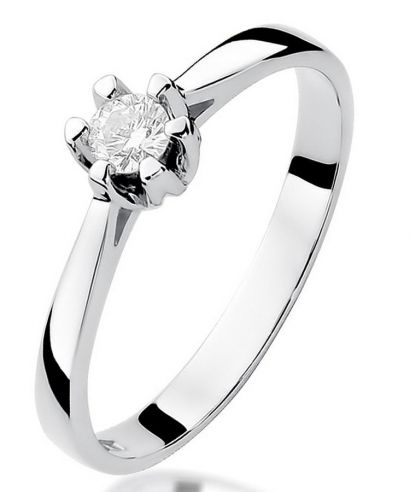 Pierścionek Bonore z białego złota próby 585 z diamentem 0,12 ct