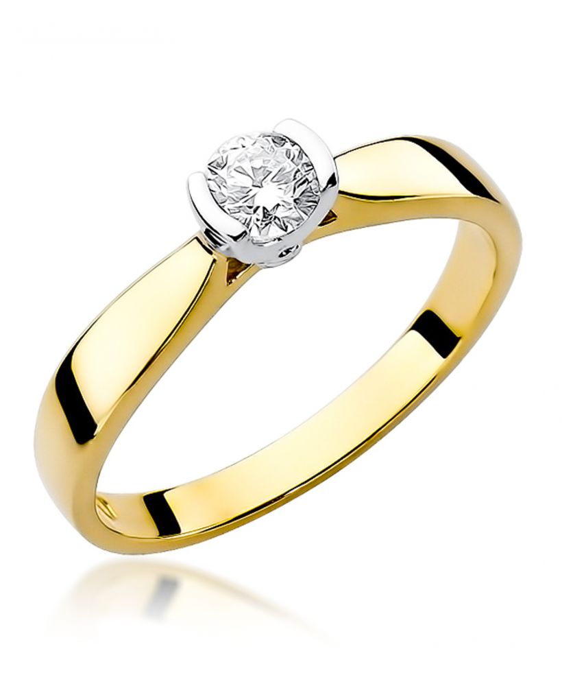 Pierścionek Bonore ze Złota próby 585 z diamentem 0,25 ct