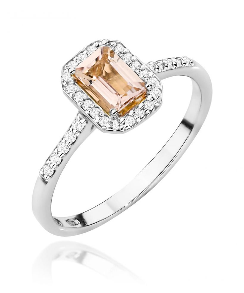 Pierścionek Bonore ze Złota próby 585 z morganitem 0,6 ct