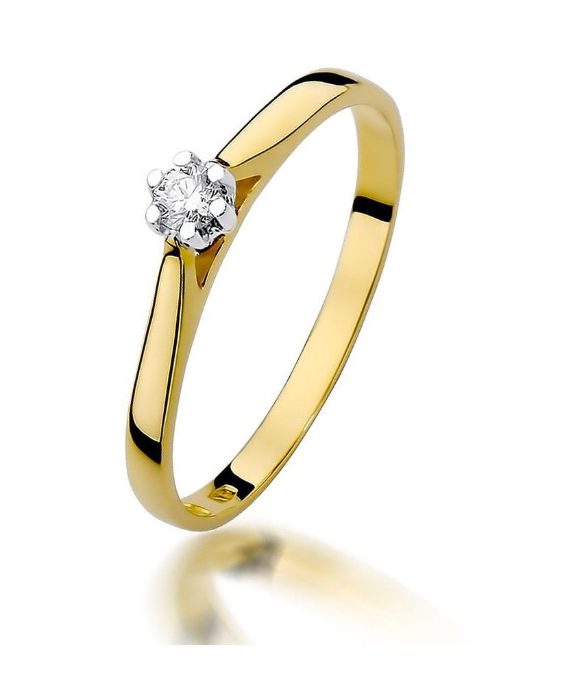 Pierścionek Bonore ze złota próby 585 z diamentem 0,09 ct