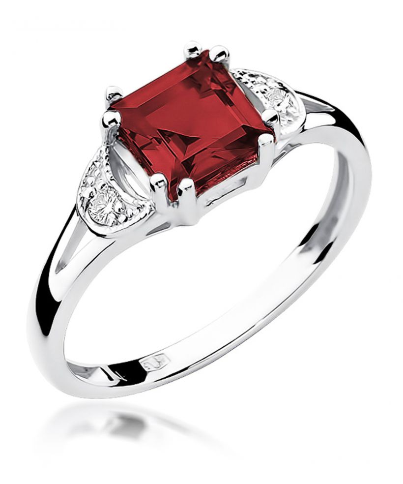Pierścionek Bonore ze Złota próby 585 z granatem 1,3 ct
