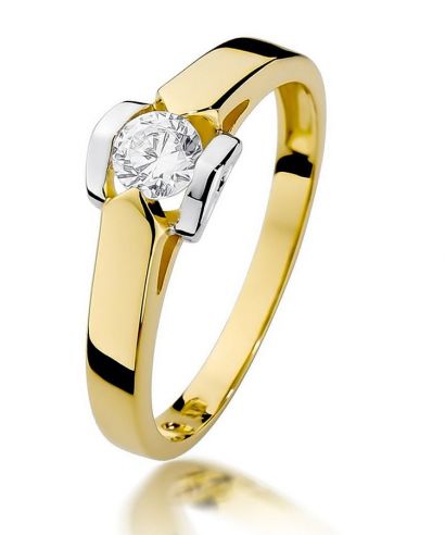 Pierścionek Bonore ze złota próby 585 z diamentem 0,3 ct