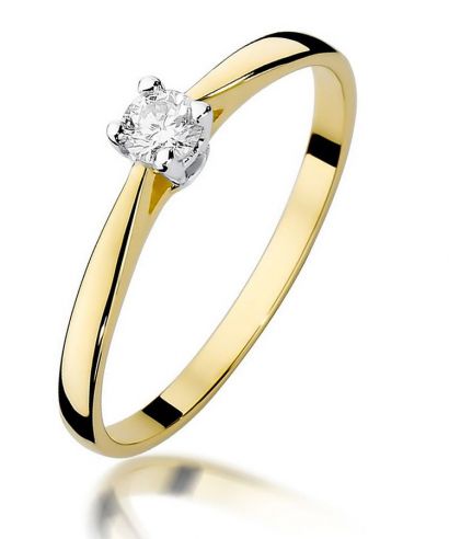 Pierścionek Bonore ze złota próby 585 z diamentem 0,15 ct