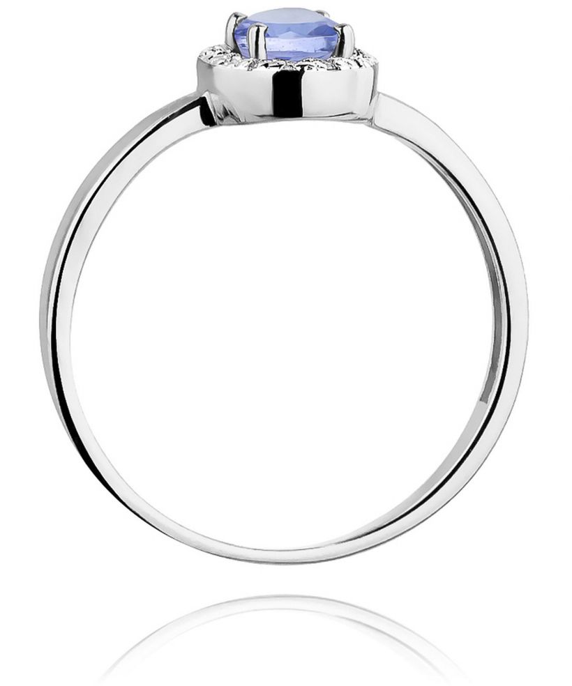Pierścionek Bonore z białego złota próby 585 z tanzanitem 0,4 ct
