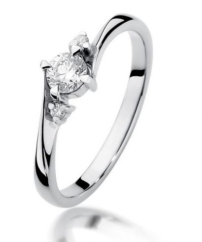 Pierścionek Bonore z białego złota próby 585 z diamentem 0,25 ct