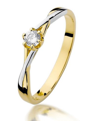 Pierścionek Bonore ze złota próby 585 z diamentem 0,12 ct