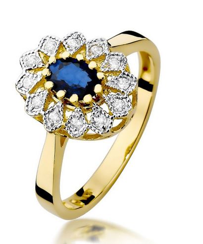 Pierścionek Bonore ze złota próby 585 z szafirem 0,7 ct