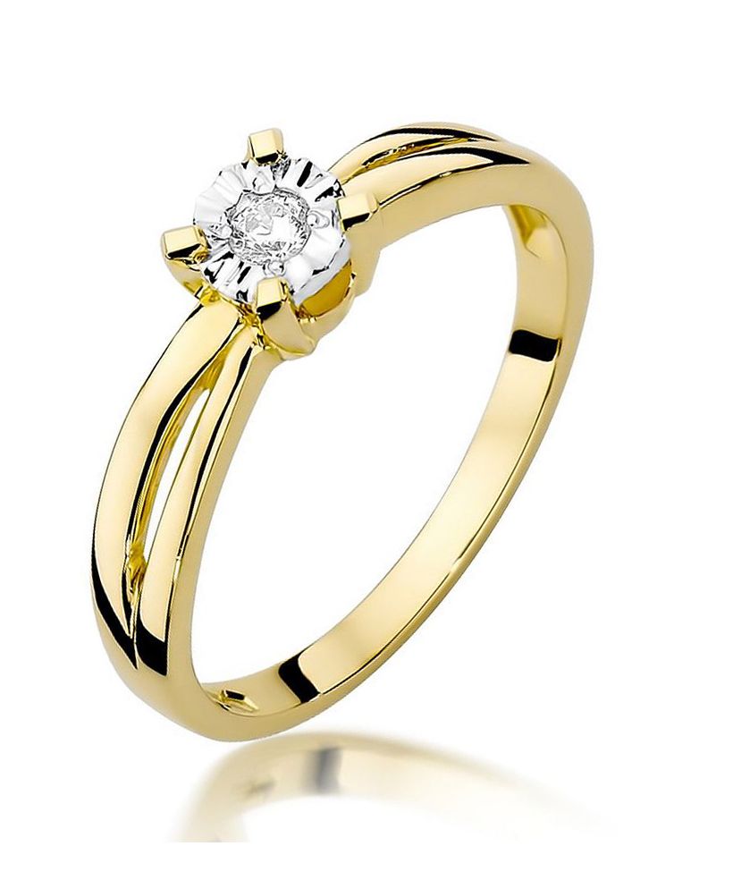 Pierścionek Bonore ze złota próby 585 z diamentem 0,08 ct