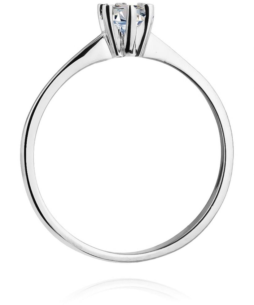 Pierścionek Bonore z białego złota próby 585 z diamentem 0,23 ct