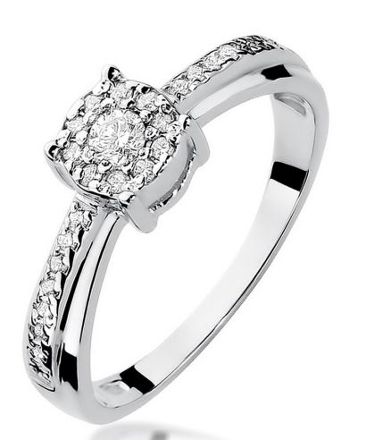 Pierścionek Bonore z białego złota próby 585 z diamentem 0,08 ct