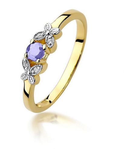 Pierścionek Bonore ze złota próby 585 z tanzanitem 0,15 ct