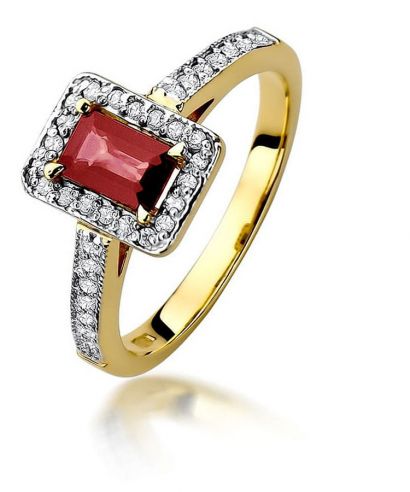Pierścionek Bonore ze złota próby 585 z rubinem 0,8 ct