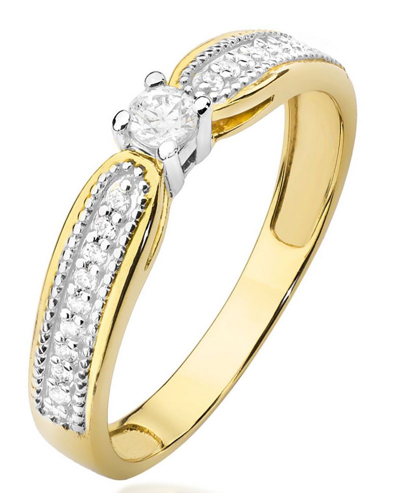 Pierścionek Bonore ze złota próby 585 z diamentem 0,08 ct