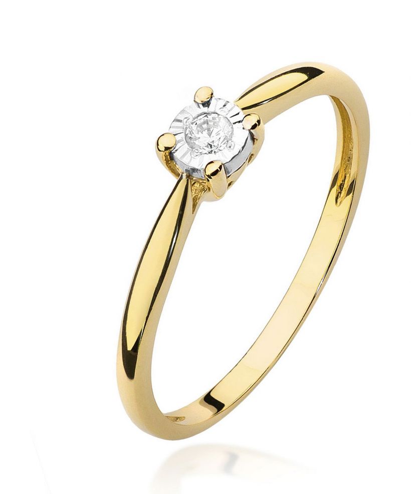 Pierścionek Bonore ze złota próby 585 z diamentem 0,08 ct