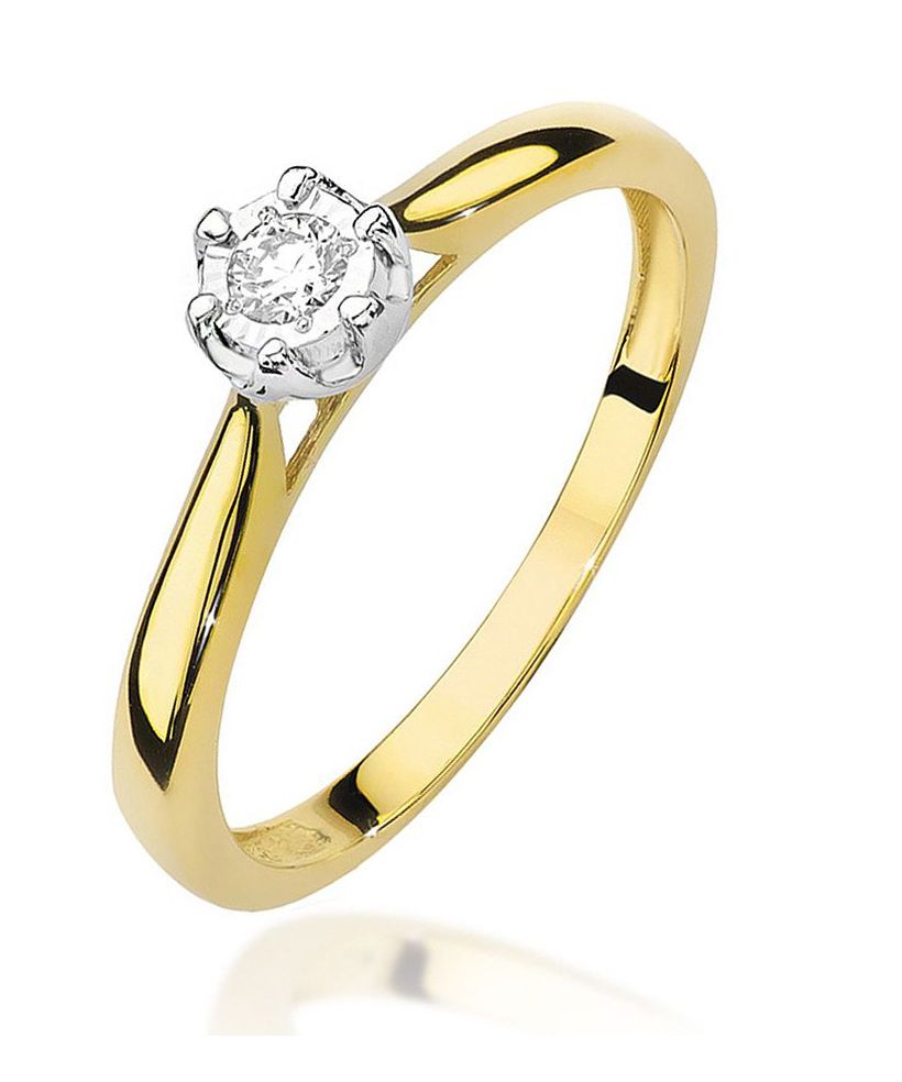 Pierścionek Bonore ze złota próby 585 z diamentem 0,08 ct