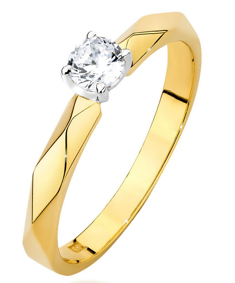 Pierścionek Bonore ze złota próby 585 z diamentem 0,15 ct