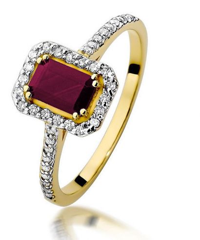 Pierścionek Bonore ze złota próby 585 z rubinem 0,8 ct