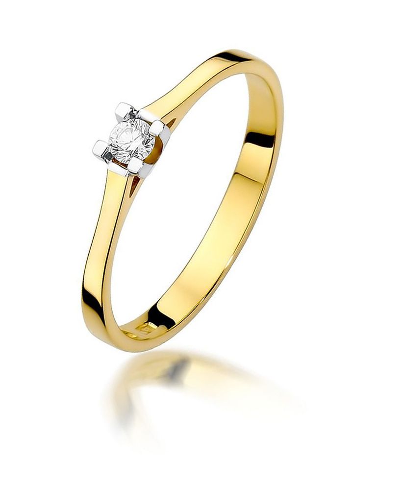 Pierścionek Bonore ze złota próby 585 z diamentem 0,09 ct