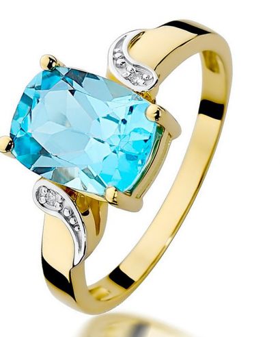 Pierścionek Bonore ze złota próby 585 z topazem 2,4 ct