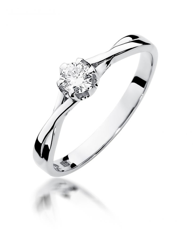 Pierścionek Bonore ze Złota próby 585 z diamentem 0,23 ct