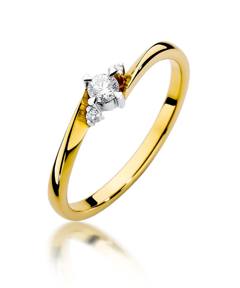 Pierścionek Bonore ze Złota próby 585 z diamentem 0,12 ct