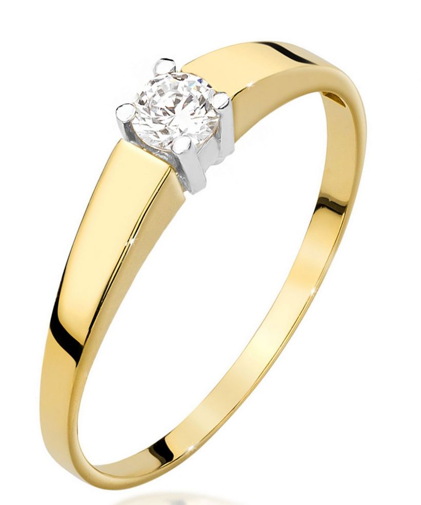 Pierścionek Bonore ze złota próby 585 z diamentem 0,2 ct