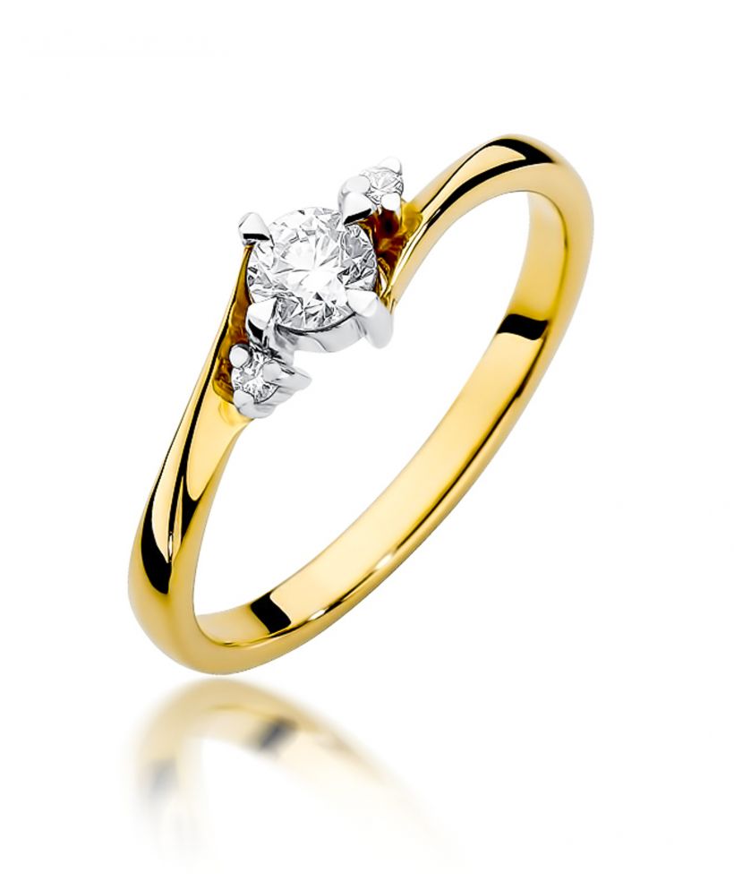 Pierścionek Bonore ze Złota próby 585 z diamentem 0,28 ct