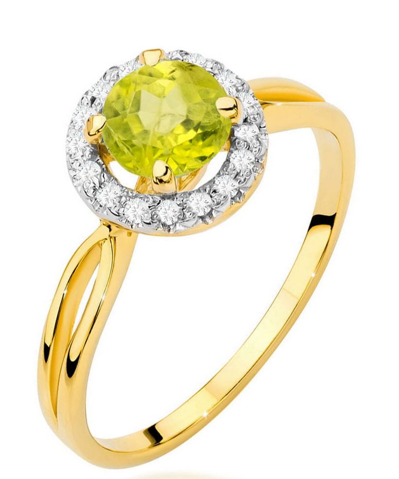 Pierścionek Bonore ze złota próby 585 z oliwinem 0,9 ct