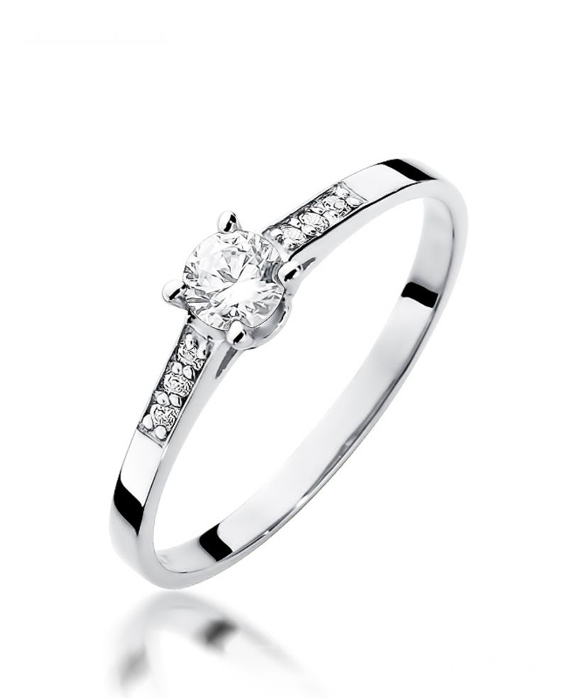 Pierścionek Bonore ze Złota próby 585 z diamentem 0,21 ct