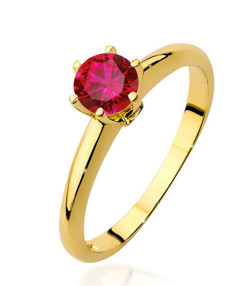 Pierścionek Bonore ze złota próby 585 z rubinem 0,6 ct