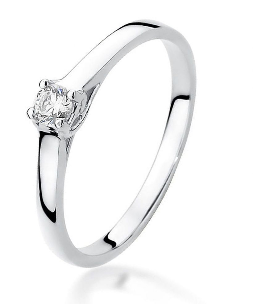 Pierścionek Bonore z białego złota próby 585 z diamentem 0,12 ct