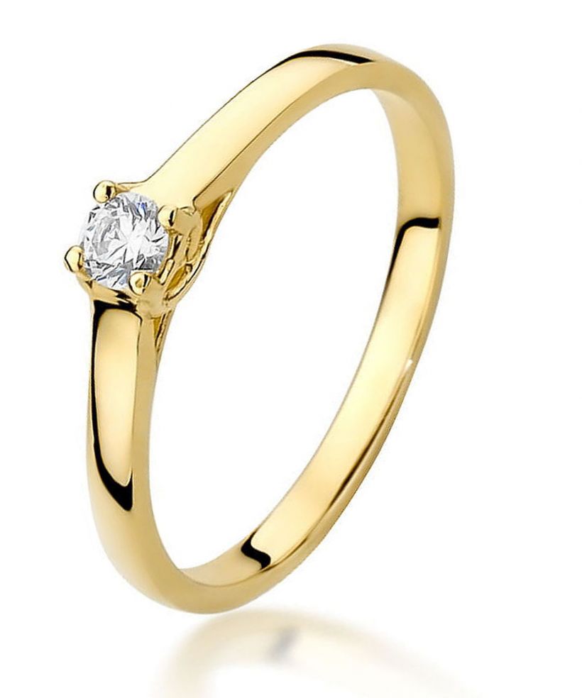 Pierścionek Bonore ze złota próby 585 z diamentem 0,12 ct