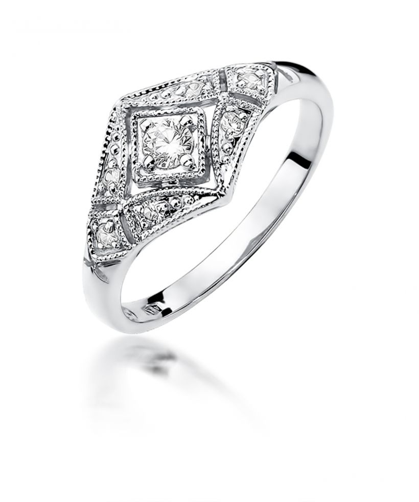 Pierścionek Bonore ze Złota próby 585 z diamentem 0,19 ct