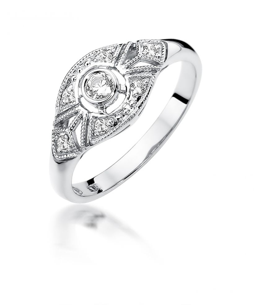 Pierścionek Bonore ze Złota próby 585 z diamentem 0,19 ct