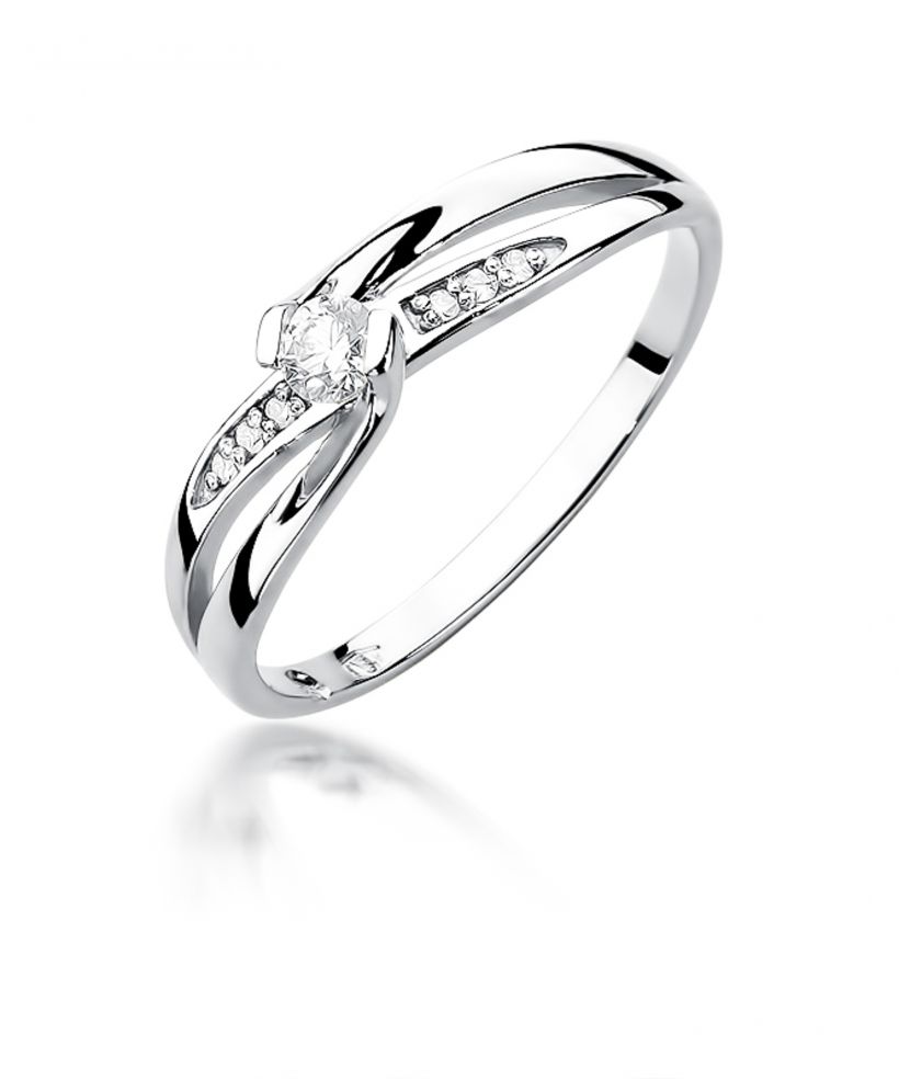 Pierścionek Bonore ze Złota próby 585 z diamentem 0,13 ct