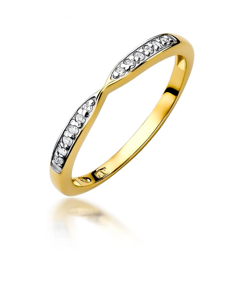 Pierścionek Bonore ze Złota próby 585 z diamentem 0,1 ct