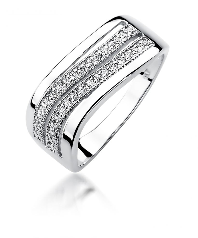 Pierścionek Bonore ze Złota próby 585 z diamentem 0,18 ct