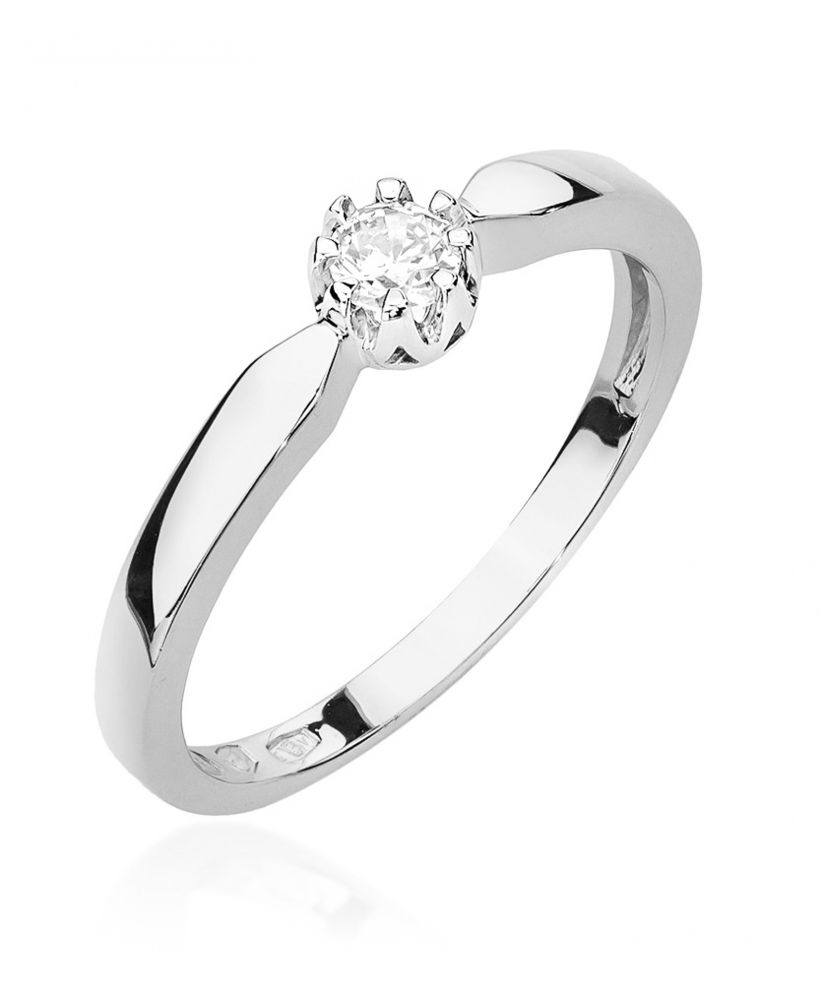 Pierścionek Bonore ze Złota próby 585 z diamentem 0,15 ct