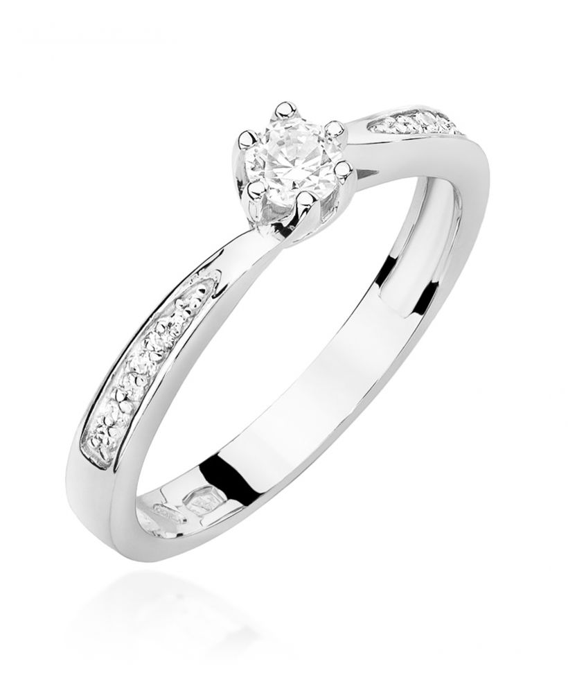 Pierścionek Bonore ze Złota próby 585 z diamentem 0,2 ct