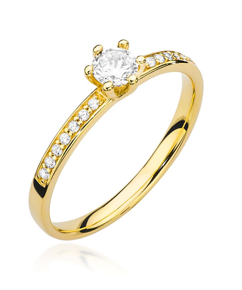 Pierścionek Bonore ze Złota próby 585 z diamentem 0,37 ct