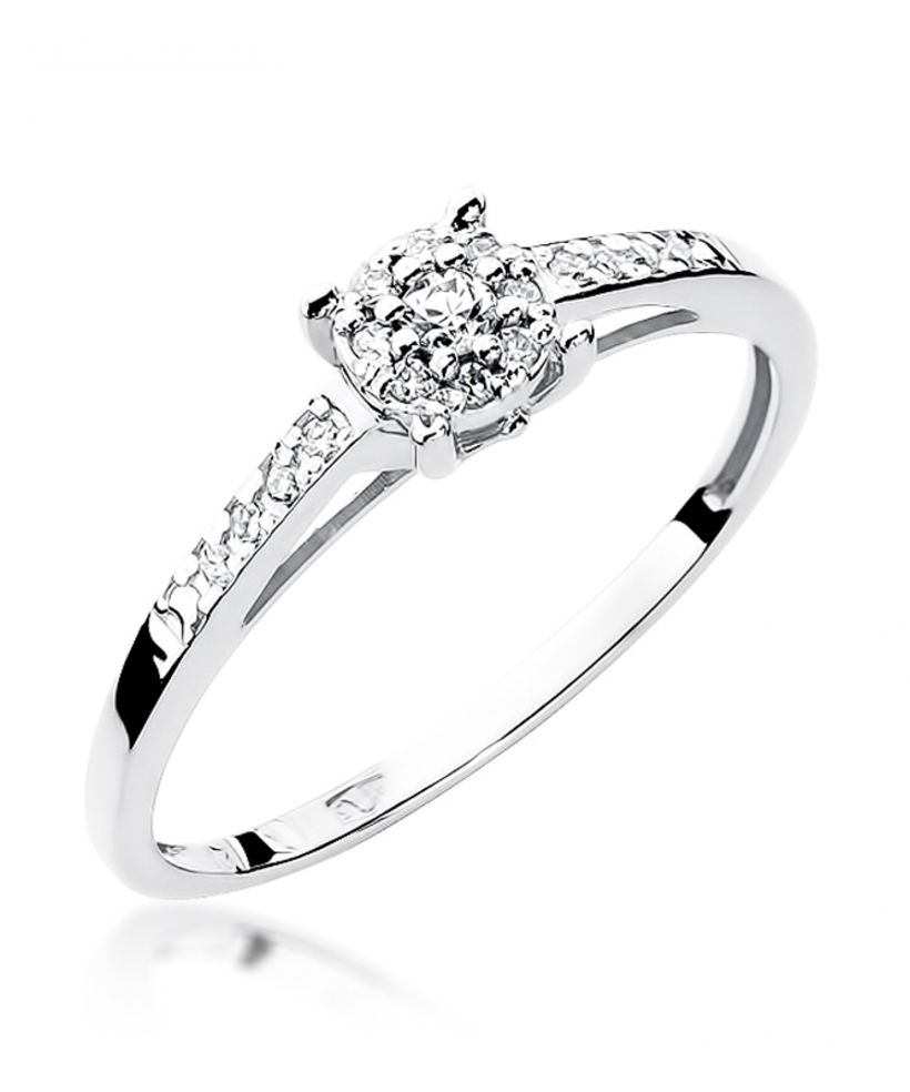 Pierścionek Bonore ze Złota próby 585 z diamentem 0,12 ct
